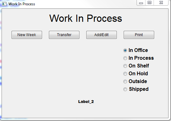 So far the main screen is being born.