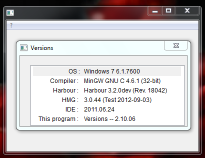 Screen shoot of Versions 2012.10.06