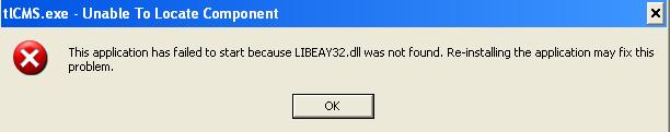 Missing libeay32.dll